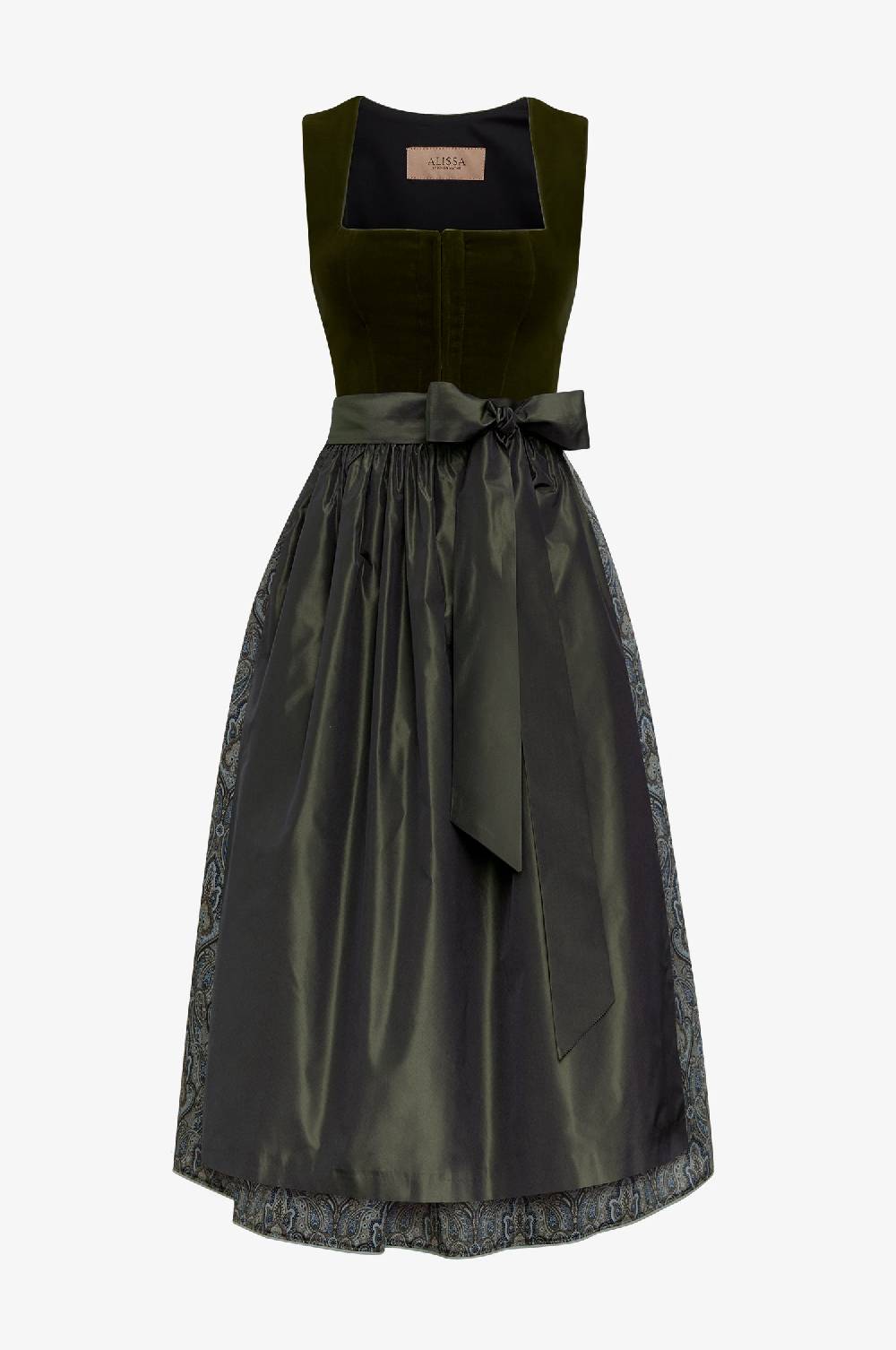 Kinga Mathe Samtdirndl Olivia in olive Zeitlich begrenztes Angebot