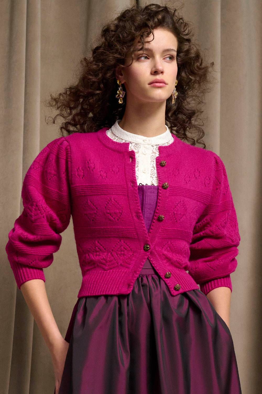 Kinga Mathe Cashmere Strickjacke Dakota in Pink Kostenloser Versand