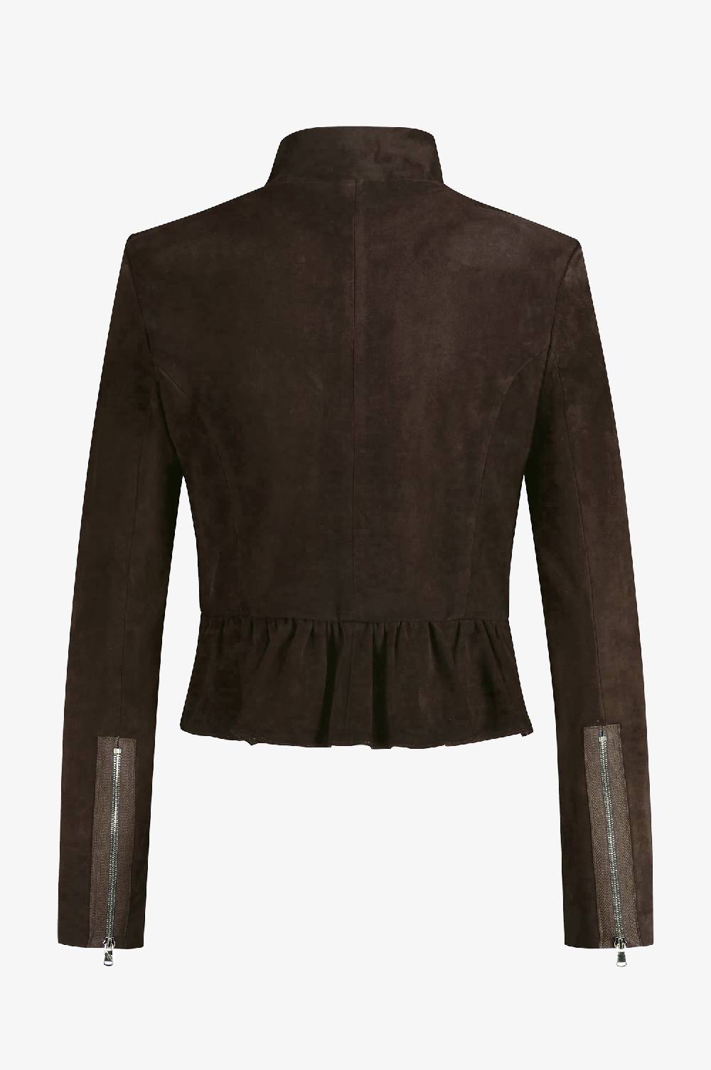 Kinga Mathe Lederjacke Sybille mit Schößchen in Flint 50% Rabatt für begrenzte Zeit