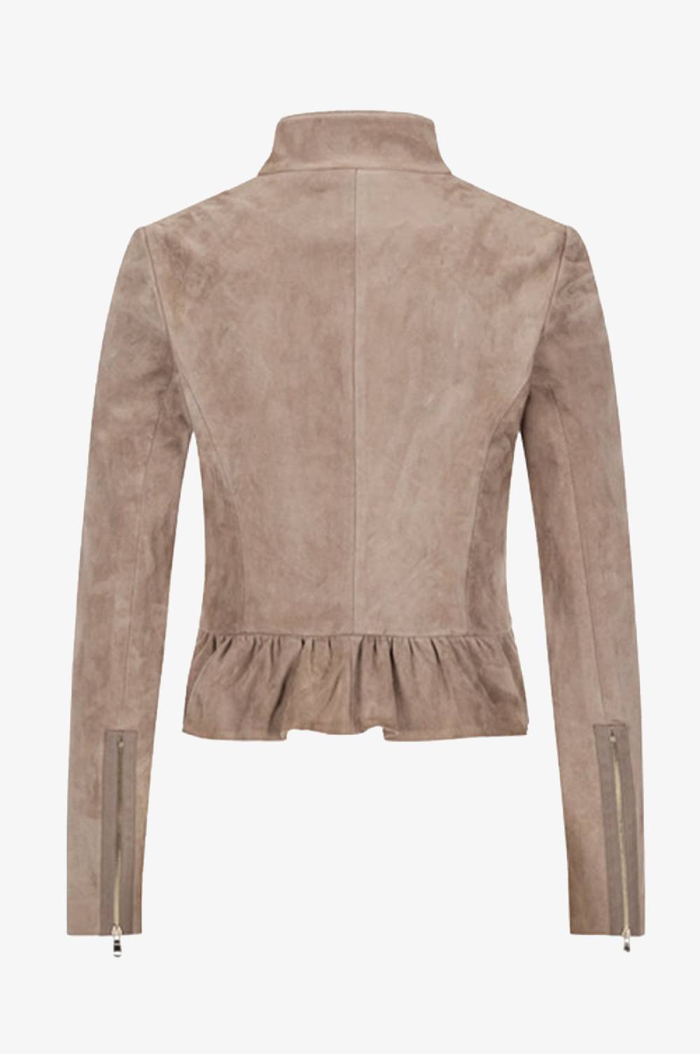 Kinga Mathe Lederjacke Sybille mit Schößchen in Rosenholz Angebote