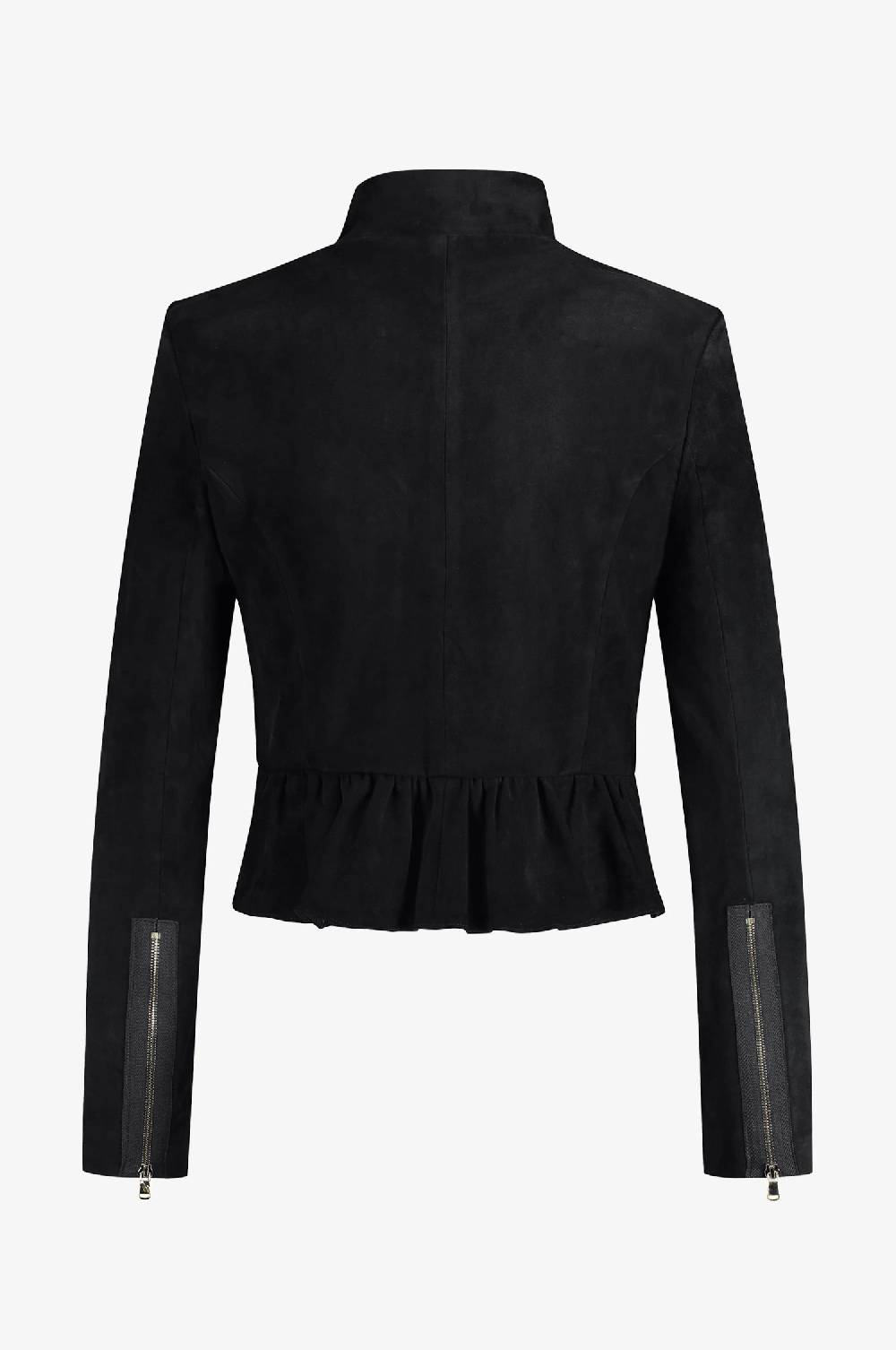 Kinga Mathe Lederjacke Sybille mit Schößchen in Schwarz Hotsell