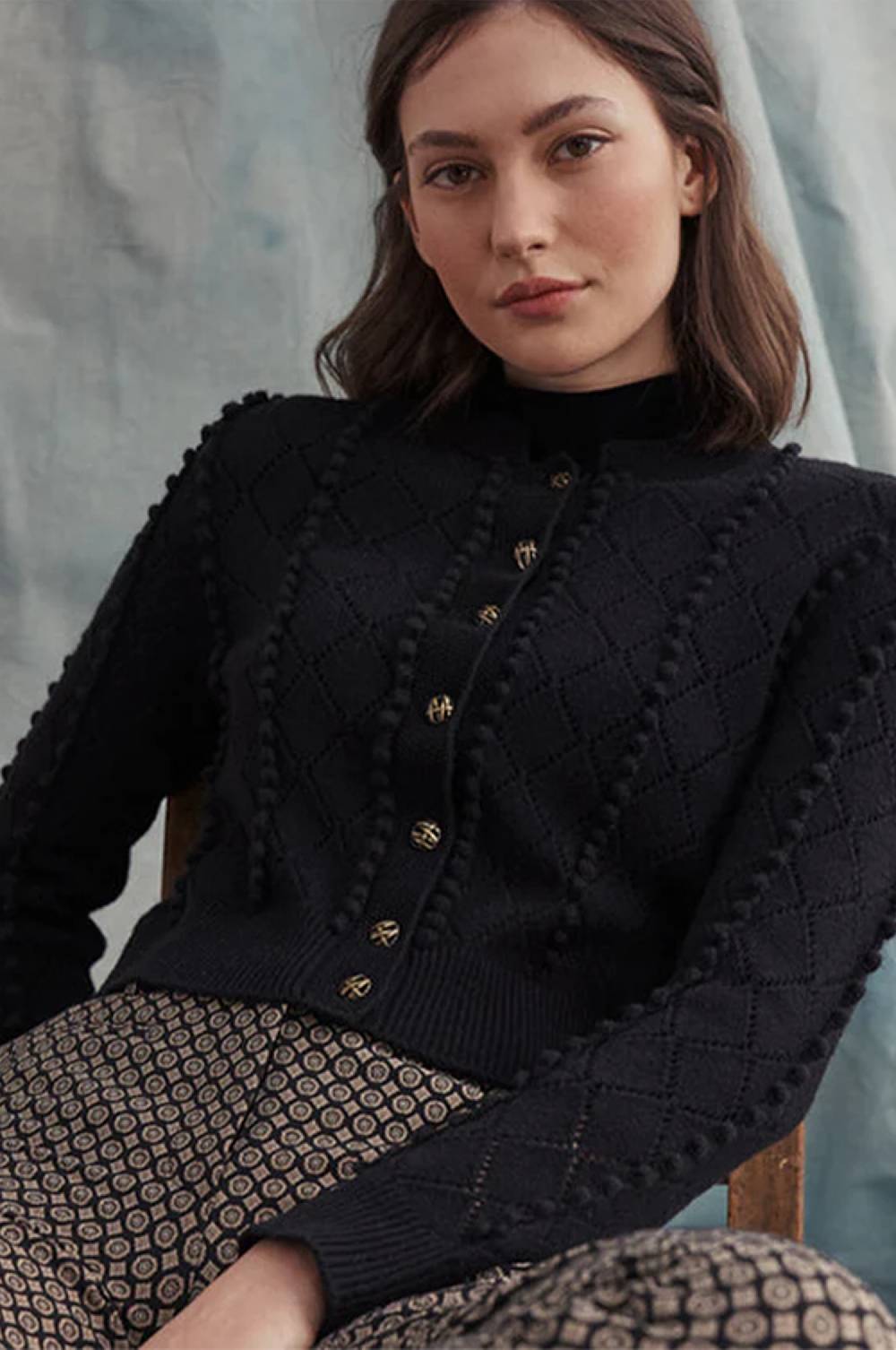 Kinga Mathe Cashmere Strickjacke Amalia in Schwarz Letzter Tag