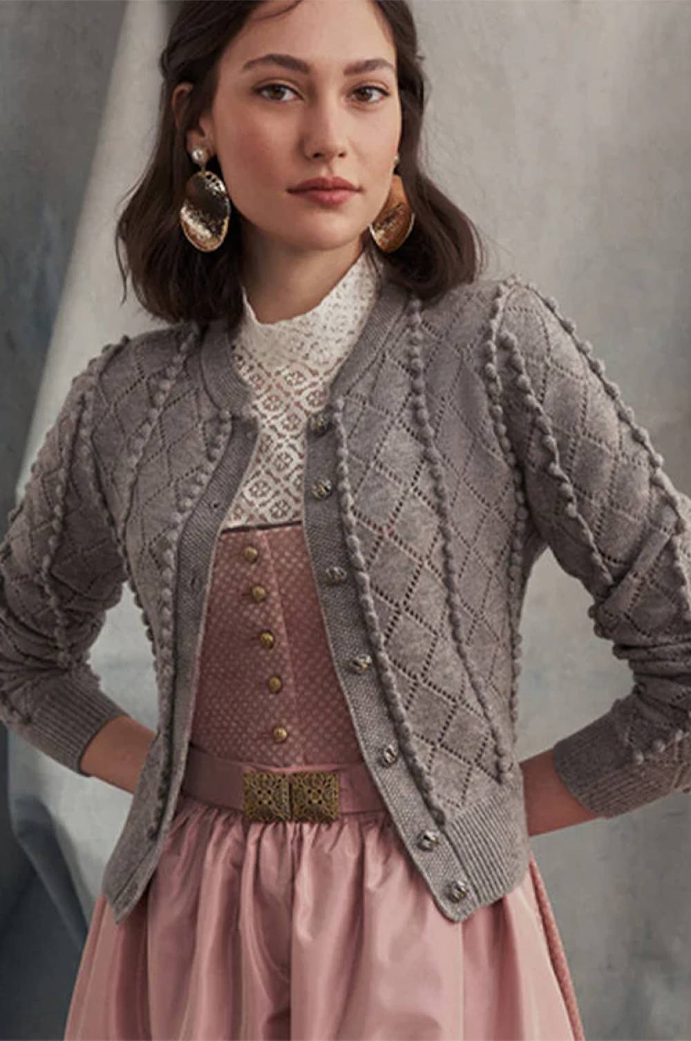 Kinga Mathe Cashmere Strickjacke Amalia in Grau Zeitbegrenzte Promotion