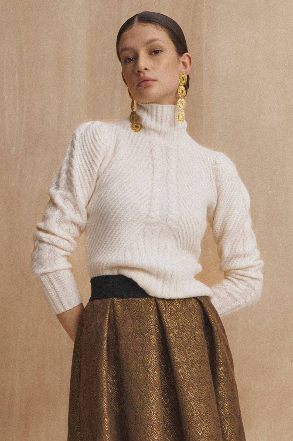 Kinga Mathe Cashmere Pullover Clara in Ivory Nur für heute
