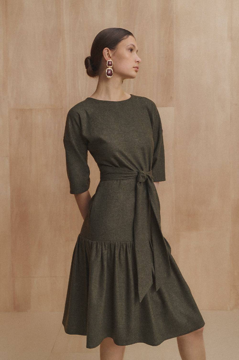 Kinga Mathe Kleid Isabella in Loden 50% Rabatt mit kostenlosem Versand