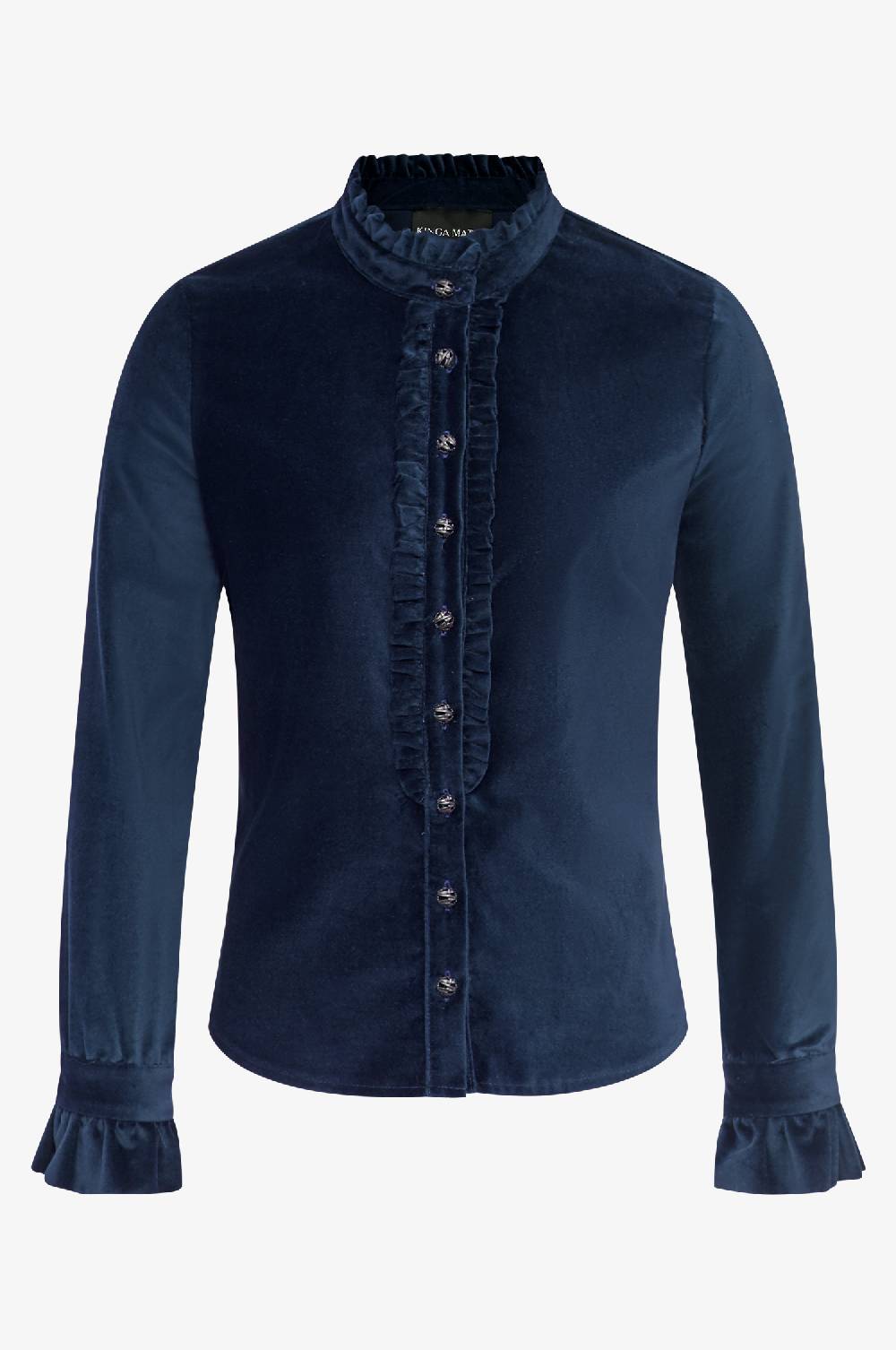 Kinga Mathe Samtbluse Lady in Nachtblau