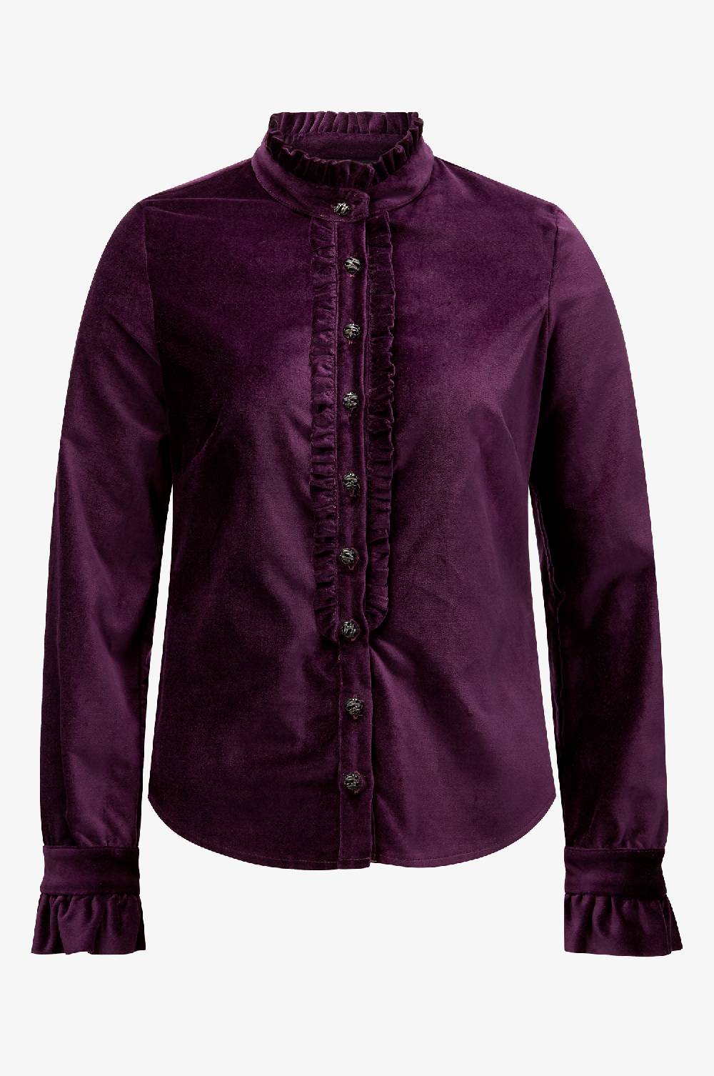 Kinga Mathe Samtbluse Lady in Aubergine