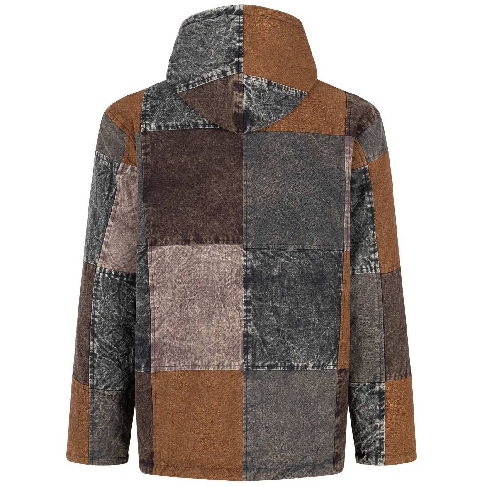 Kunst Und Magie Patchwork Jacke Baja Hoodie Herren alternativ Kapuzenjacke Goa Fleecefutter Nachhaltig Fair Bis zu 65% Rabatt
