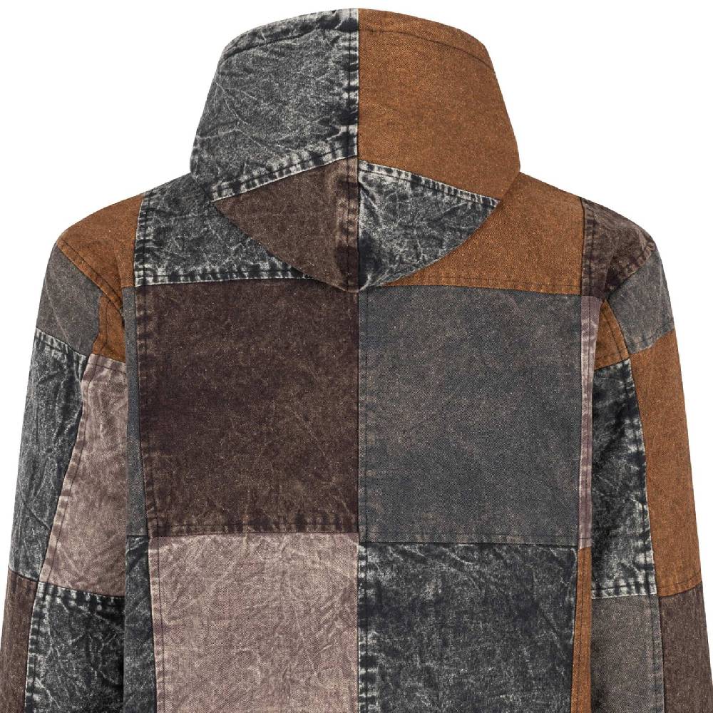 Kunst Und Magie Patchwork Jacke Baja Hoodie Herren alternativ Kapuzenjacke Goa Fleecefutter Nachhaltig Fair Bis zu 65% Rabatt