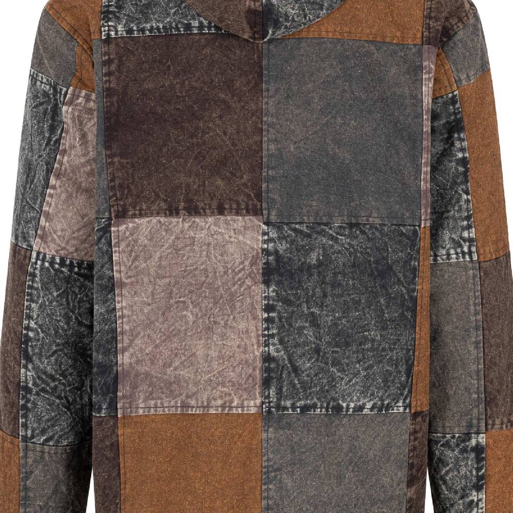 Kunst Und Magie Patchwork Jacke Baja Hoodie Herren alternativ Kapuzenjacke Goa Fleecefutter Nachhaltig Fair Bis zu 65% Rabatt