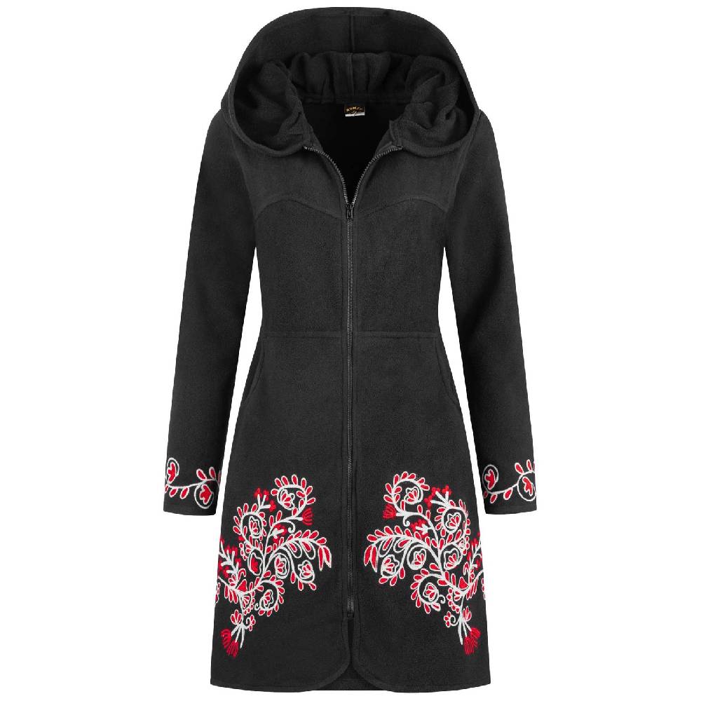 Kunst Und Magie Kunst und Magie Damenmantel aus Fleece Boho Kurzmantel Jacke Goa recycelt Nur für heute