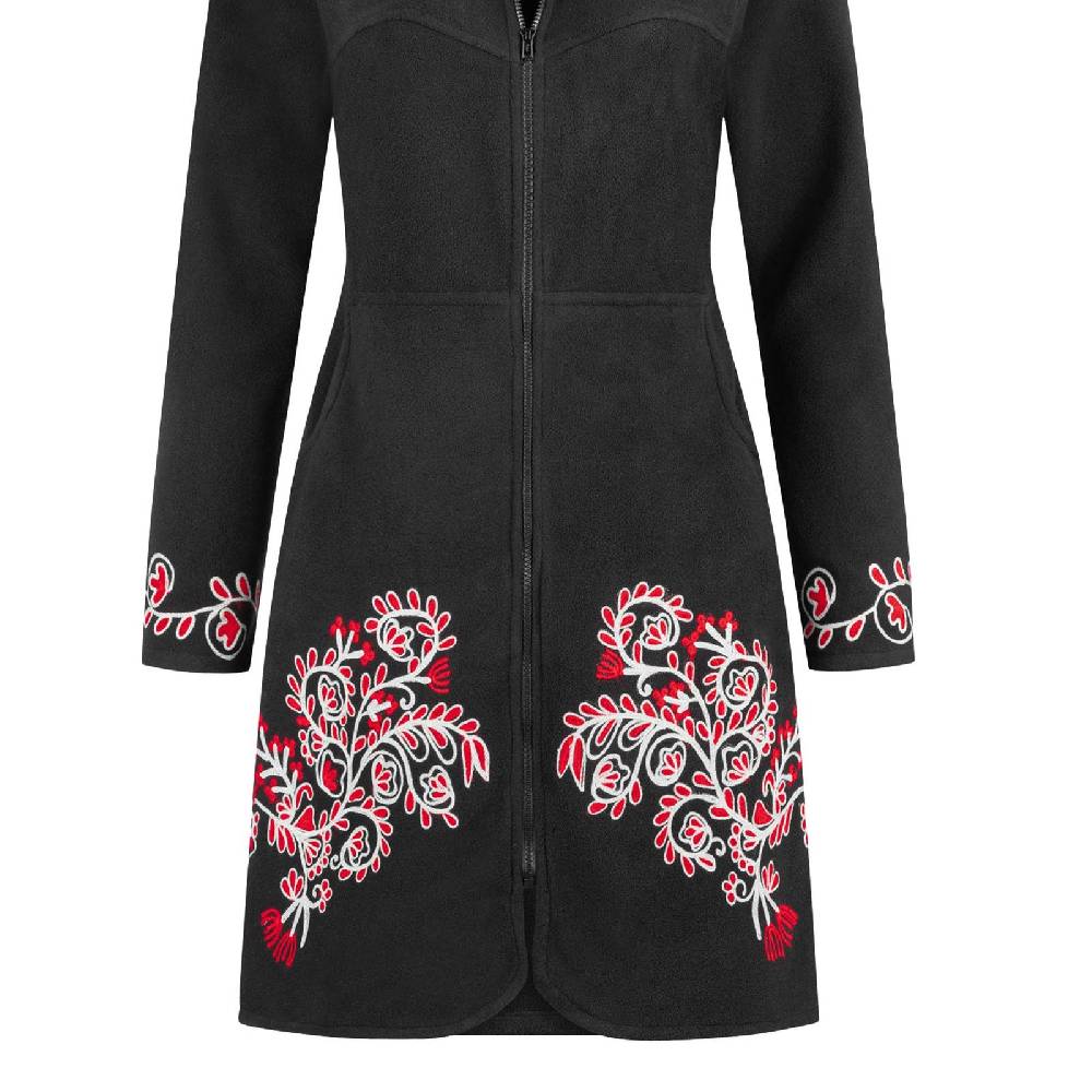 Kunst Und Magie Kunst und Magie Damenmantel aus Fleece Boho Kurzmantel Jacke Goa recycelt Nur für heute
