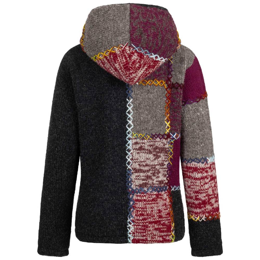 Kunst Und Magie Strickjacke Schurwolle Klassich Nordisch Wolle Jacke Winterjacke mit Hochkragen Kapuze Ying Yang Nur noch ein Tag übrig