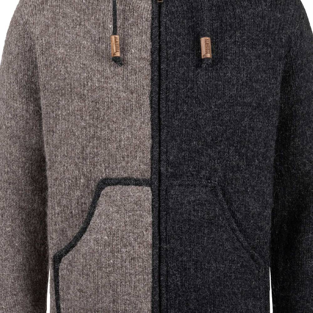Kunst Und Magie ALMHUBER Strickjacke Schurwolle Klassich Nordisch Wolle Jacke mit Hochkragen Schurwolle Ying Yang Clearance-Verkauf