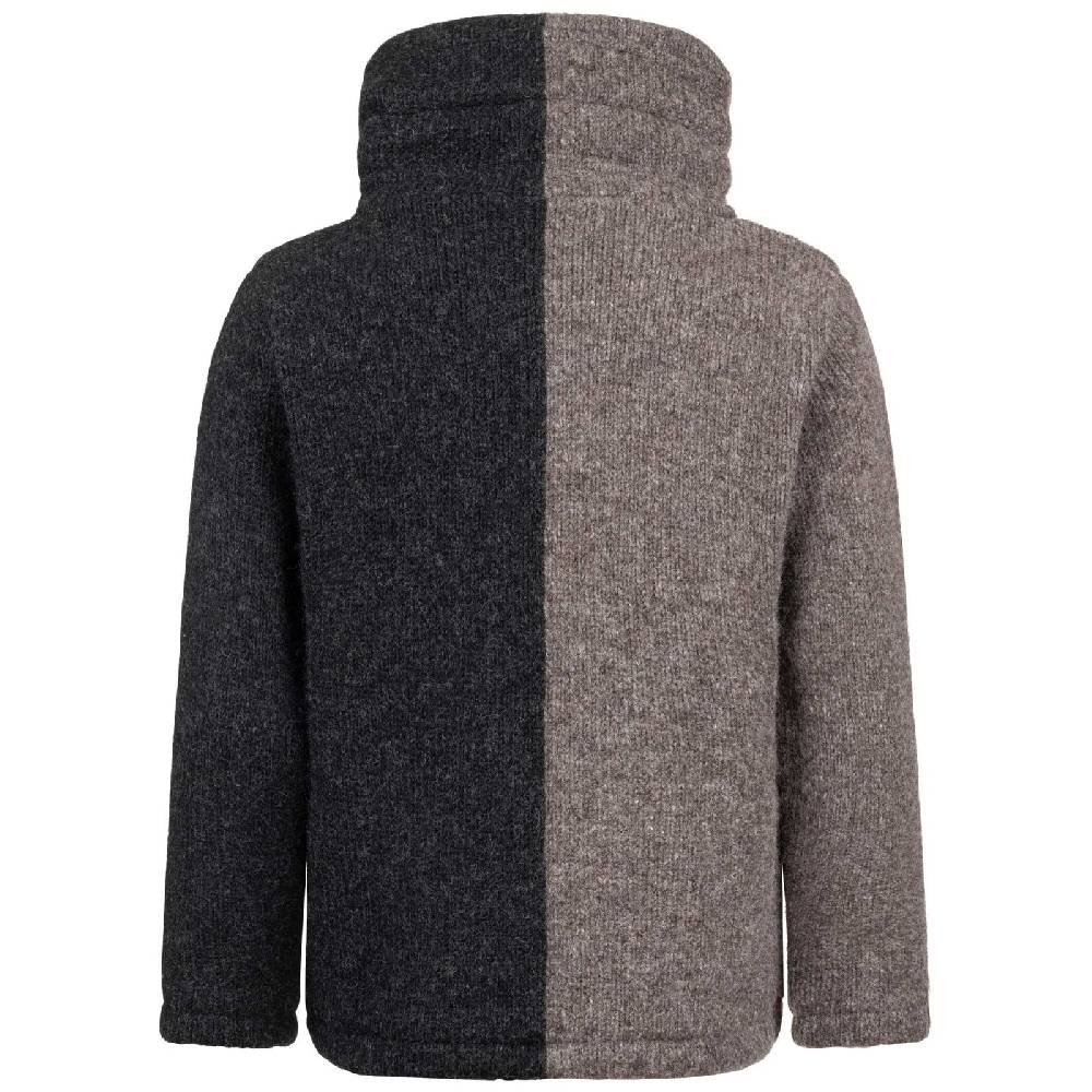 Kunst Und Magie ALMHUBER Strickjacke Schurwolle Klassich Nordisch Wolle Jacke mit Hochkragen Schurwolle Ying Yang Clearance-Verkauf
