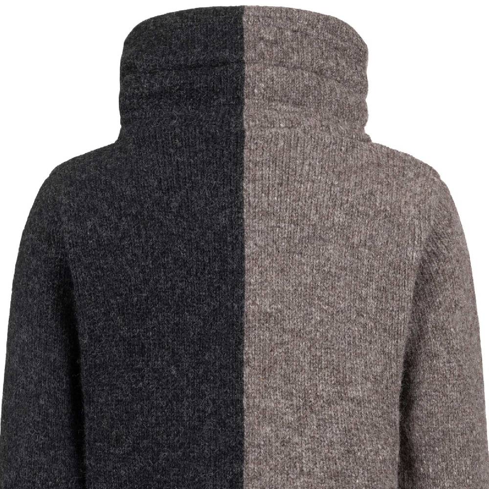 Kunst Und Magie ALMHUBER Strickjacke Schurwolle Klassich Nordisch Wolle Jacke mit Hochkragen Schurwolle Ying Yang Clearance-Verkauf
