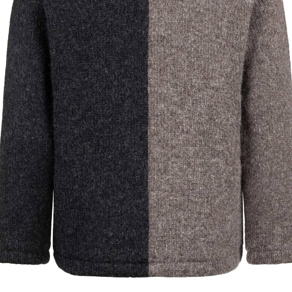 Kunst Und Magie ALMHUBER Strickjacke Schurwolle Klassich Nordisch Wolle Jacke mit Hochkragen Schurwolle Ying Yang Clearance-Verkauf