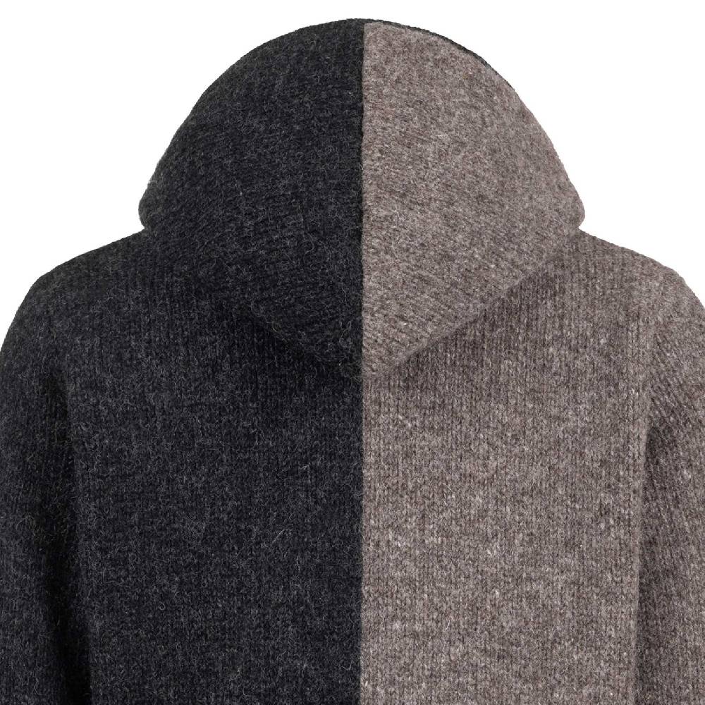 Kunst Und Magie ALMHUBER Herren Strickjacke Schurwolle Klassich Nordisch Wolle Jacke mit Kapuze Schurwolle Ying Yang Kostenloser Versand international