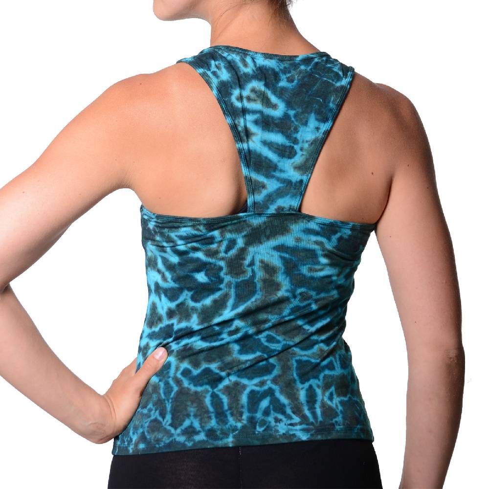 Kunst Und Magie Kunst und Magie Damen Top Atmungsaktive Tie Dye Batik Yoga Sport Top Rabatte dieses Monats