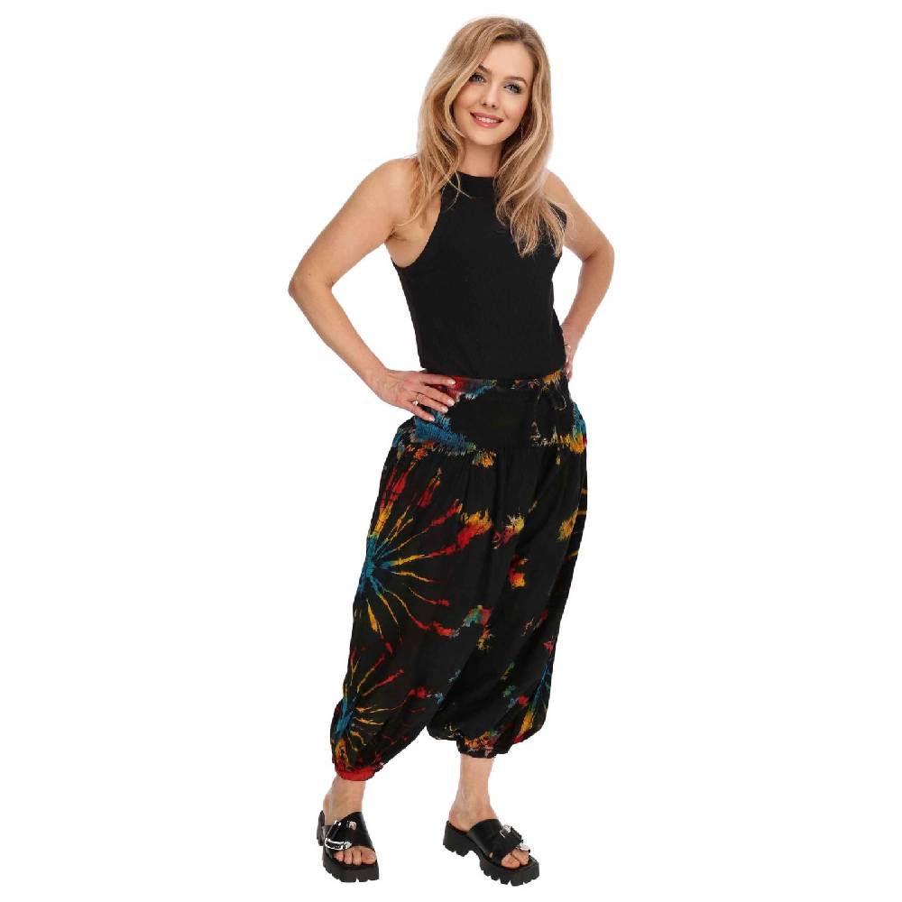Kunst Und Magie Kunst und Magie Batik Damen Hose Tie Dye Baumwoll Yoga Haremshose Wellnesshose Pluderhose Ballonhose Verkauf
