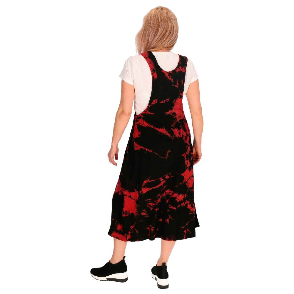 Kunst Und Magie Buntes Kleid Latzkleid Latzrock Tie Dy Batik Boho Ibiza Psy Goa 70er Overall Hippie Sommerkleid Baumwolle im Angebot