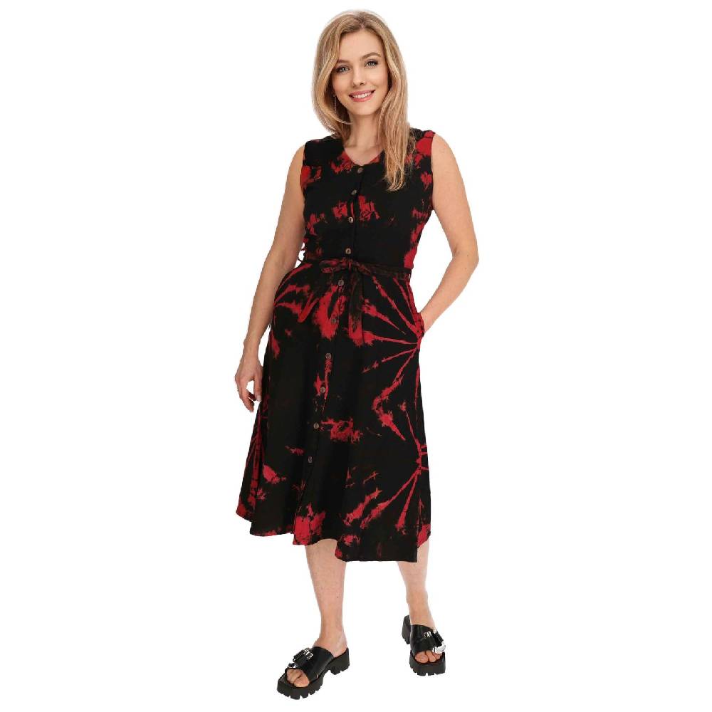 Kunst Und Magie Kleid Batik Sommerkleid Baumwoll Kleid Boho Ibiza Geköpft Hippie Tie Dye Günstiger Verkauf