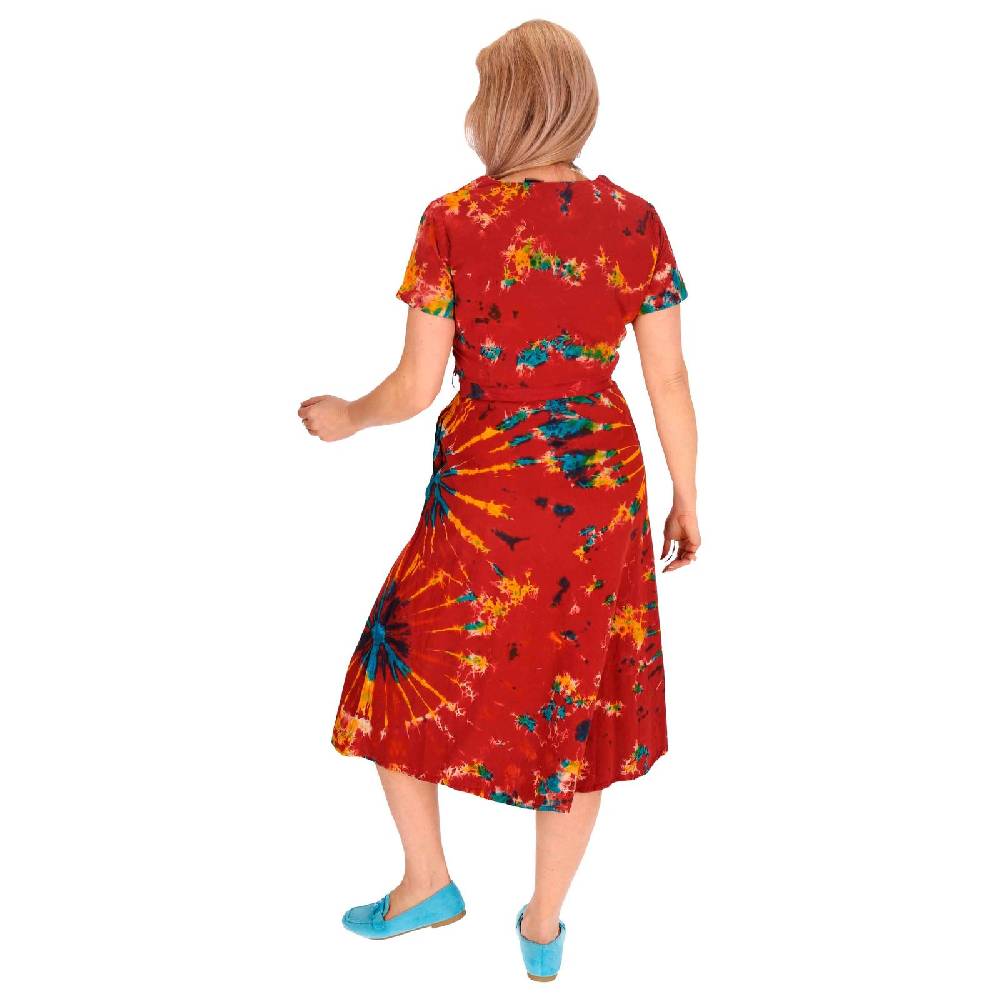 Kunst Und Magie Kleid Batik Sommerkleid Baumwoll Kleid Boho Ibiza Geköpft Hippie Tie Dye Fabrikverkauf