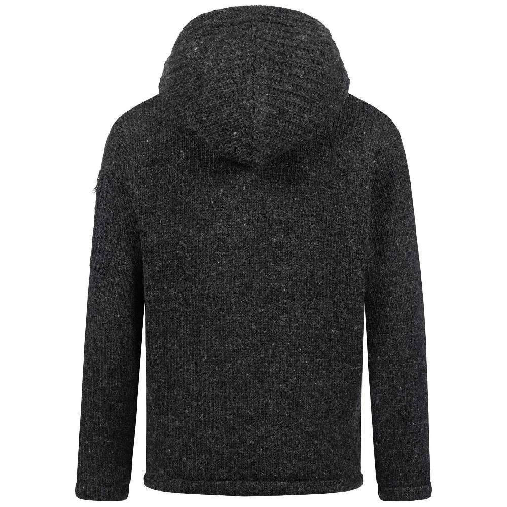 Kunst Und Magie Strickjacke Schurwolle Klassich Nordisch Wolle Jacke mit Kapuze Kragen Futter Unisex Sonderangebot