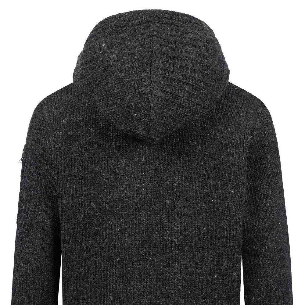 Kunst Und Magie Strickjacke Schurwolle Klassich Nordisch Wolle Jacke mit Kapuze Kragen Futter Unisex Sonderangebot