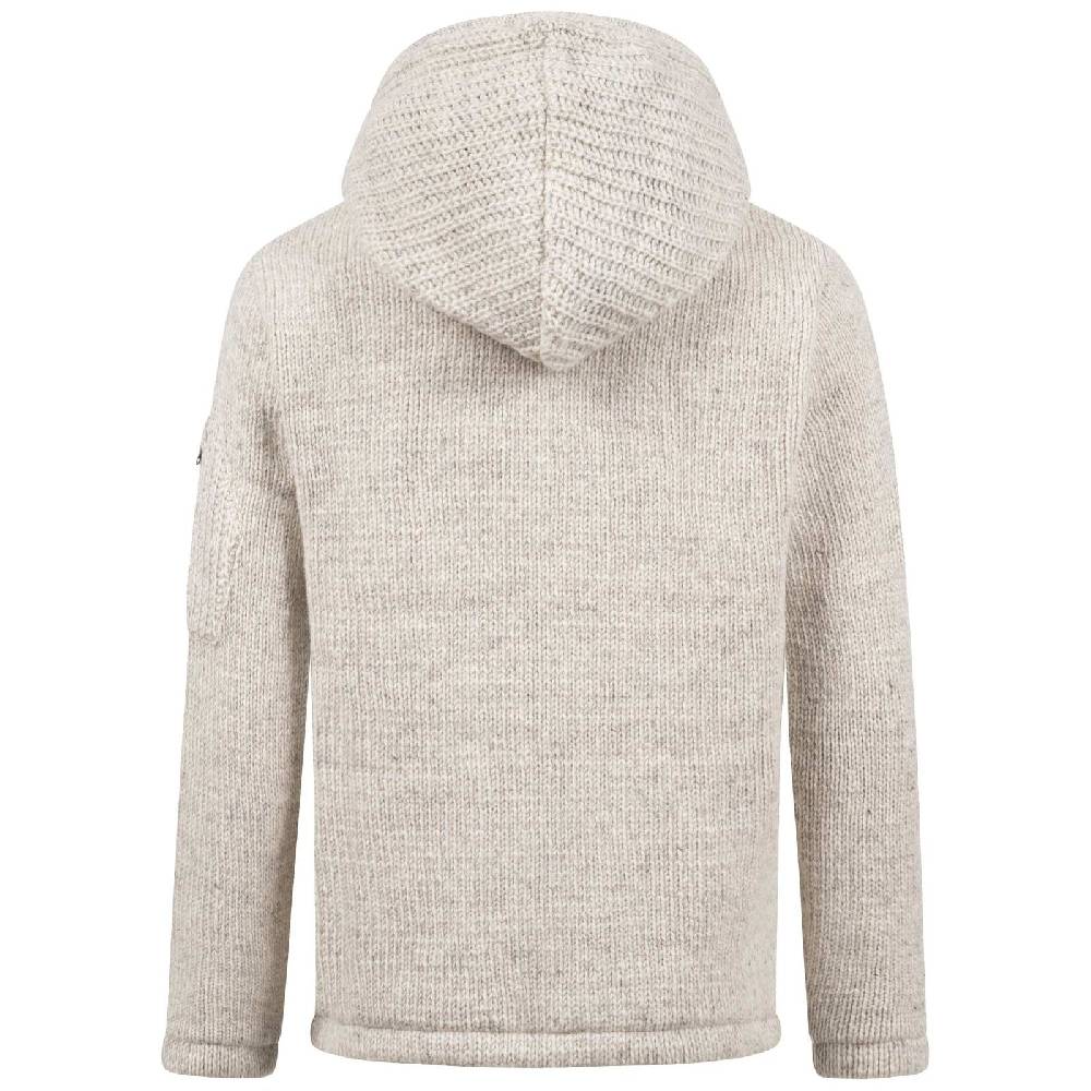 Kunst Und Magie Strickjacke Schurwolle Klassich Nordisch Wolle Jacke mit Kapuze Kragen Futter Unisex Rabatt