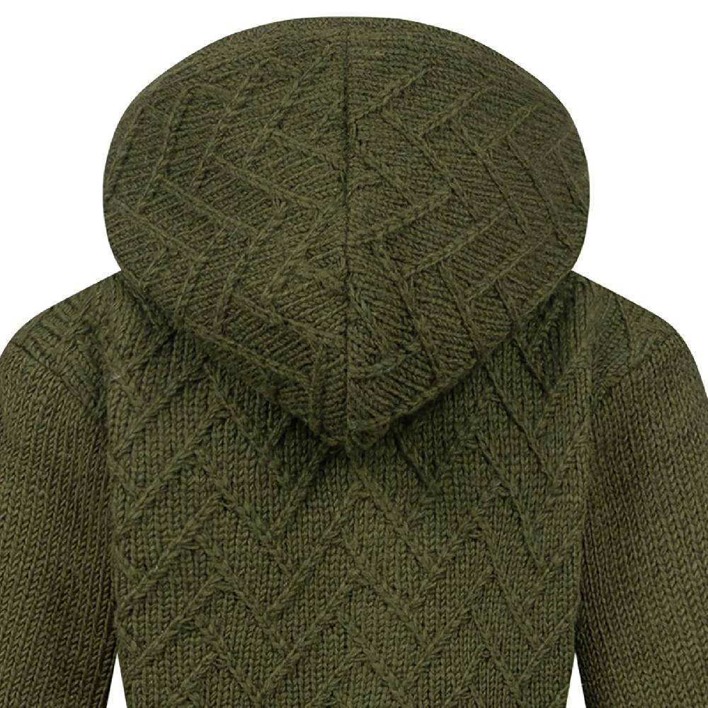Kunst Und Magie Klassische Damen Strickjacke Kurzmantel Winter Mantel Wolle Jacke mit Fleecefutter und Kapuze Großer Ausverkauf