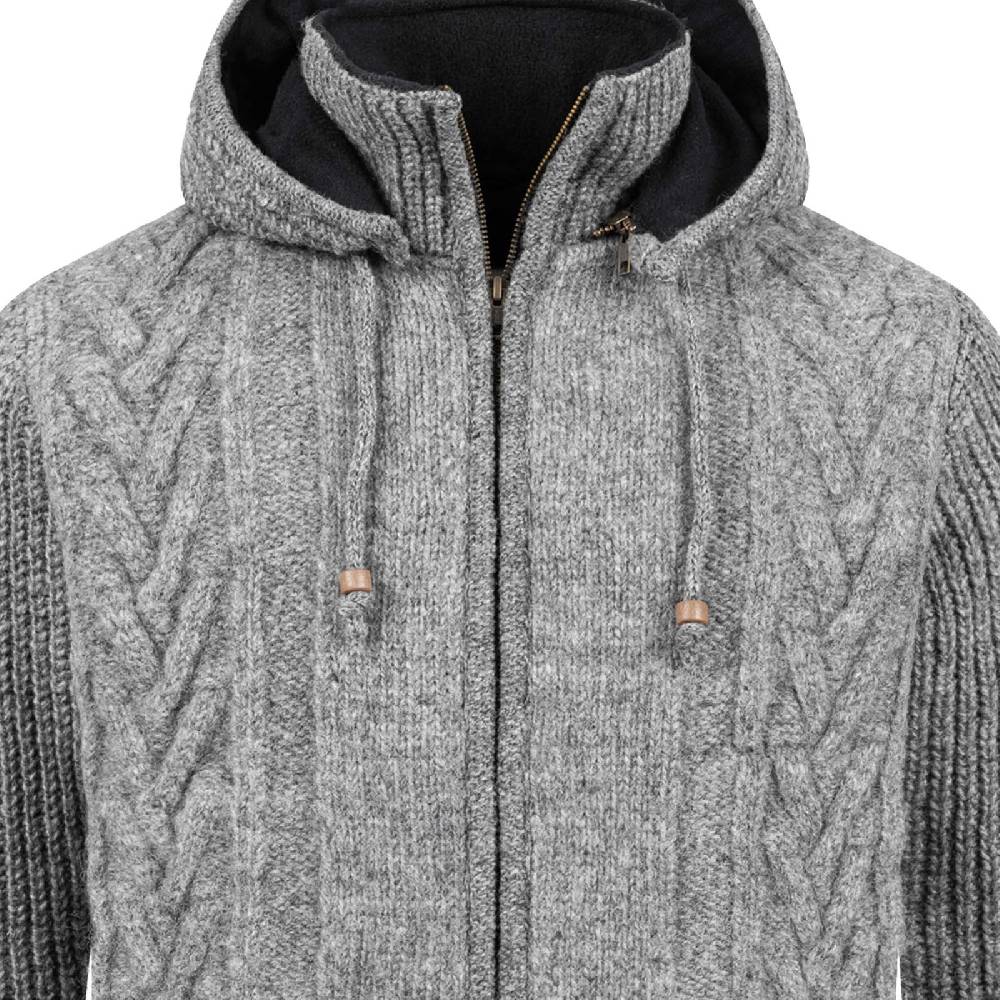 Kunst Und Magie Herren Strickjacke Goa Wolle Jacke Fleecefutter Hochkragen Winterjacke Kurzmantel Kapuze Begrenztes Angebot