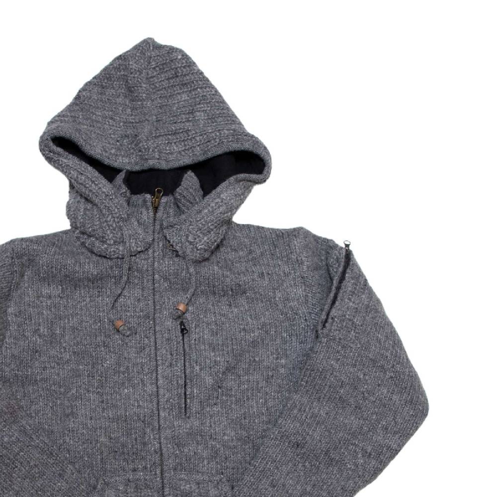 Kunst Und Magie Herren Strickjacke Schurwolle Klassich Nordisch Wolle Jacke mit Kapuze Schurwolle Exklusivangebot