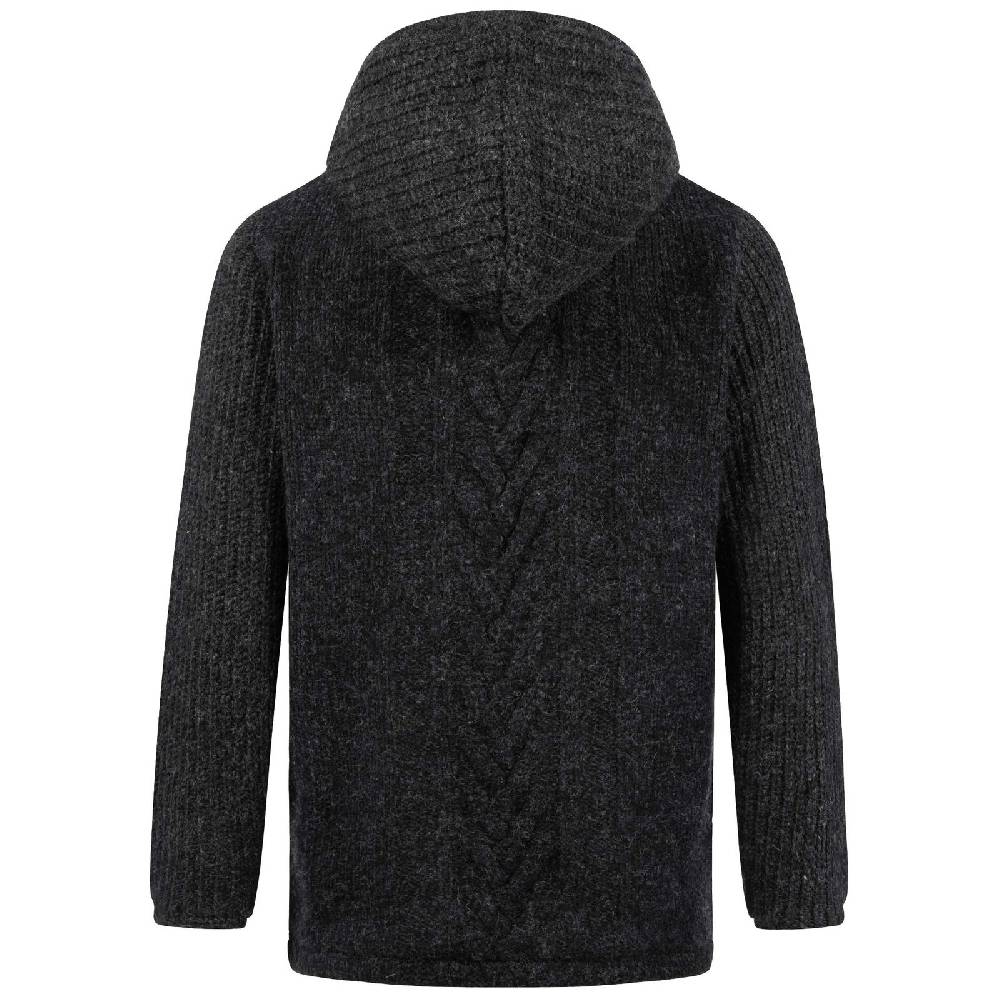 Kunst Und Magie Herren Strickjacke Goa Wolle Jacke Fleecefutter Hochkragen Winterjacke Kurzmantel Kapuze Weihnachtsangebot