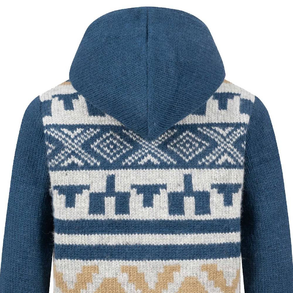 Kunst Und Magie Unisex Strickjacke Goa Wolle Jacke Fleecefutter Hochkragen Winterjacke Kapuze Aztekenmuster Osterangebot