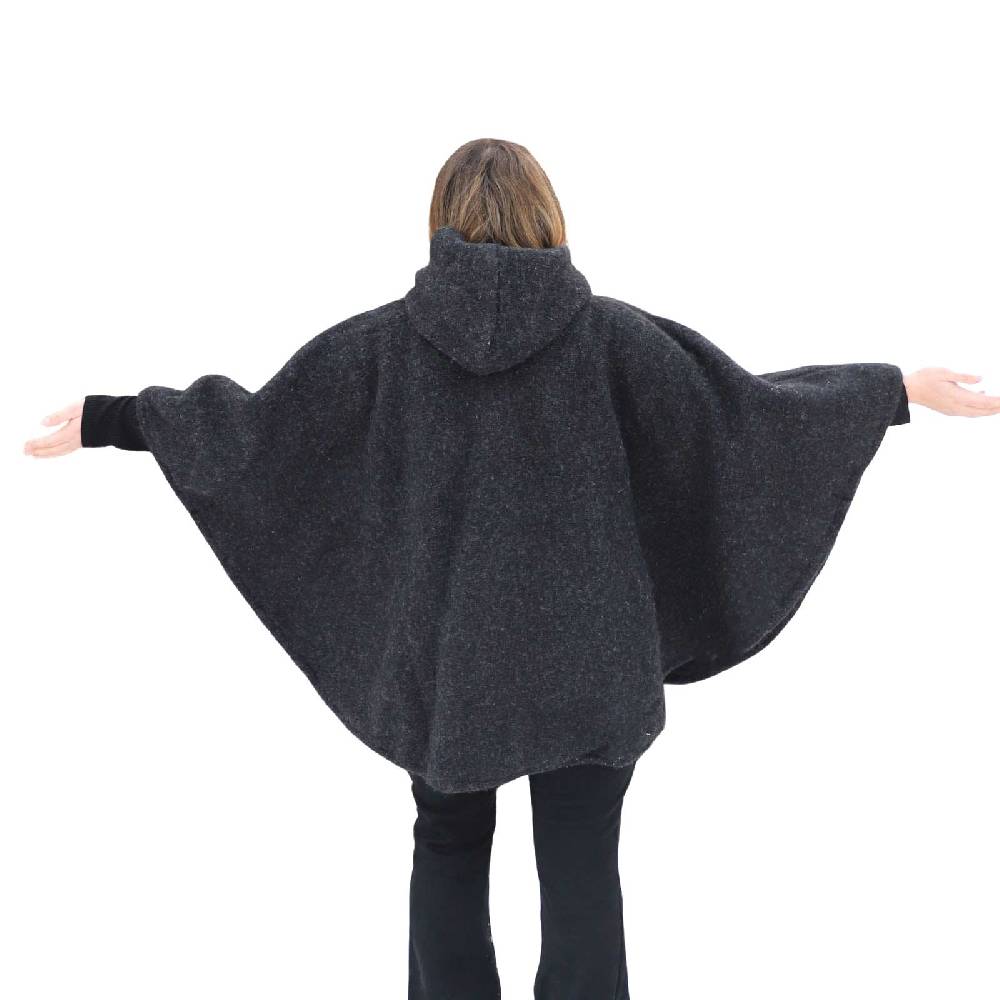 Kunst Und Magie Strick Poncho mit Kapuze Umhang Cape Strickjacke Wolle Jacke mit Kapuze Winter Mantel Vatertagsangebot