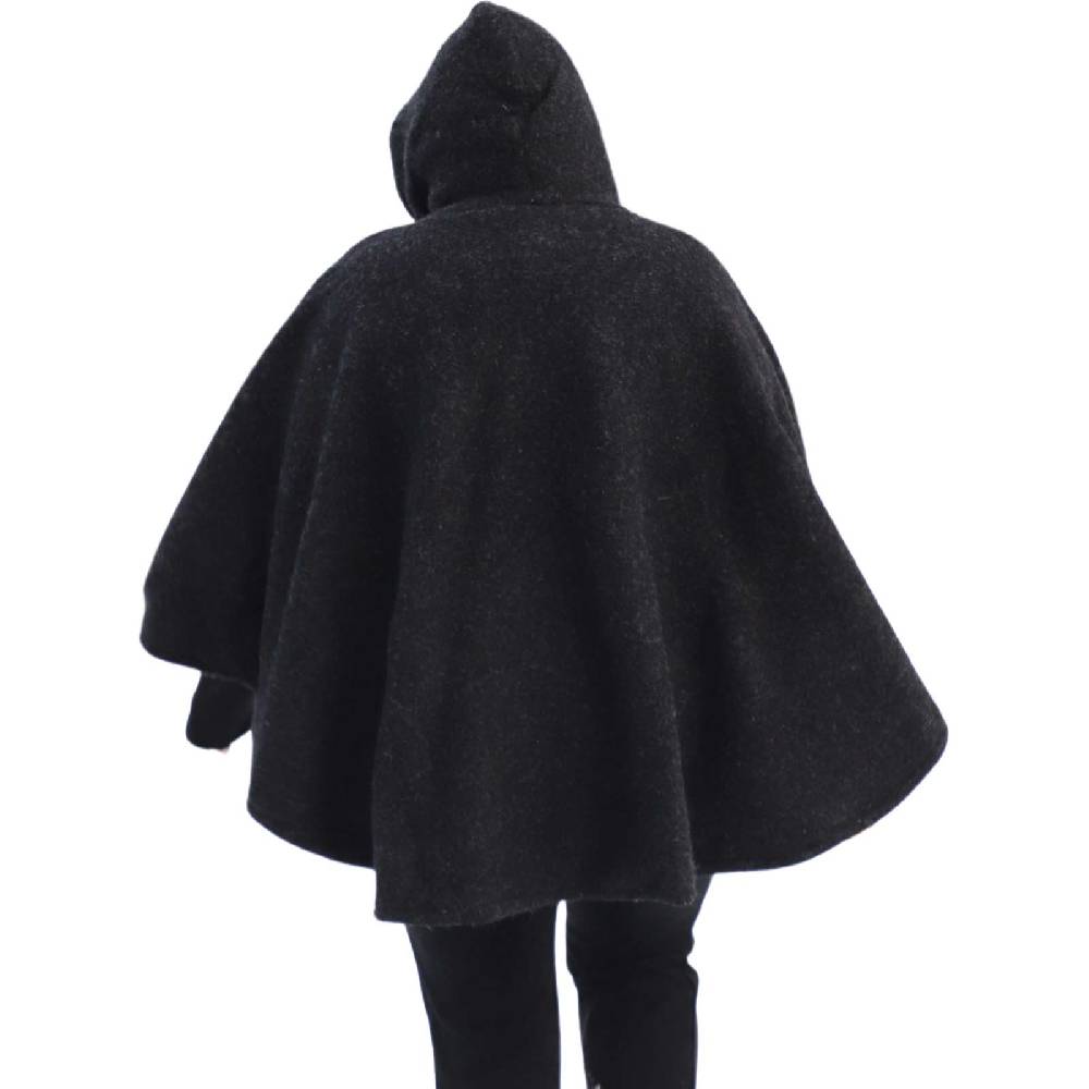 Kunst Und Magie Strick Poncho mit Kapuze Umhang Cape Strickjacke Wolle Jacke mit Kapuze Winter Mantel Vatertagsangebot