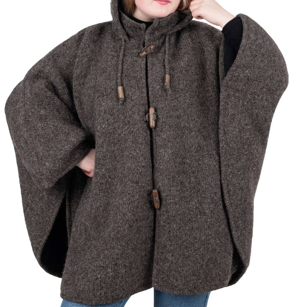 Kunst Und Magie Strick Poncho mit Kapuze Umhang Cape Strickjacke Wolle Jacke mit Kapuze Winter Mantel Valentinstagsangebot