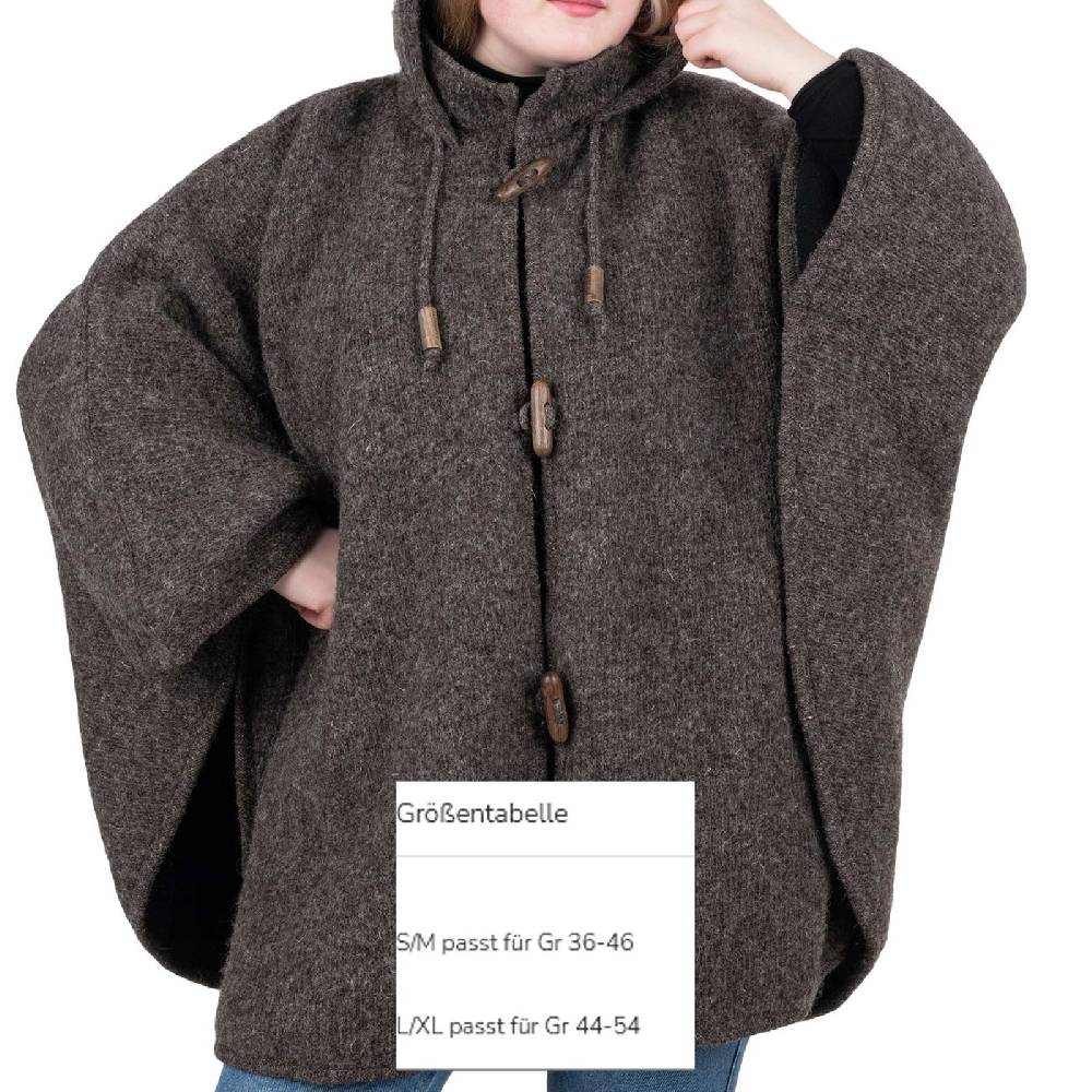 Kunst Und Magie Strick Poncho mit Kapuze Umhang Cape Strickjacke Wolle Jacke mit Kapuze Winter Mantel Valentinstagsangebot