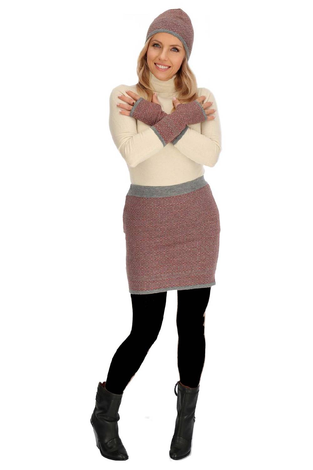 Kunst Und Magie Bunter Strickrock kurzer Rock aus weicher Merinowolle Feinstrick Boho Merino Mini Jubiläumsangebot