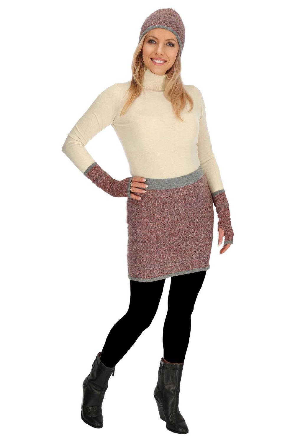 Kunst Und Magie Bunter Strickrock kurzer Rock aus weicher Merinowolle Feinstrick Boho Merino Mini Jubiläumsangebot