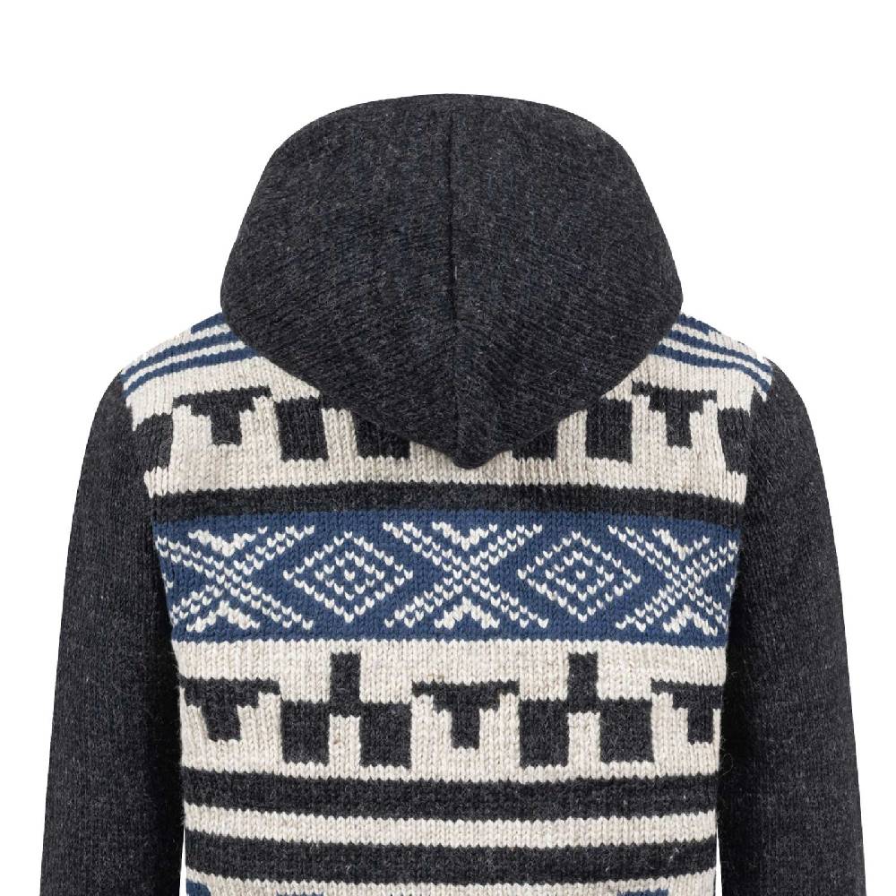 Kunst Und Magie Unisex Strickjacke Goa Wolle Winter Jacke Atzteken Muster Fleecefutter Hochkragen abnehmbarer Kapuze Top Angebot