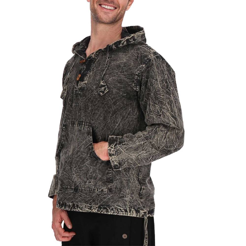 Kunst Und Magie Baja Hoodie Herren alternativ Kapuzenpulli Stonewashed ungefüttert Nachhaltig Fair Exklusive Angebote