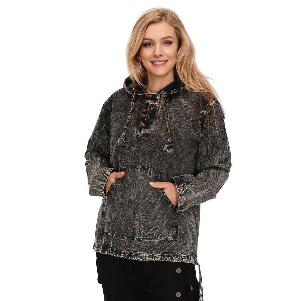 Kunst Und Magie Baja Hoodie Herren alternativ Kapuzenpulli Stonewashed ungefüttert Nachhaltig Fair Exklusive Angebote