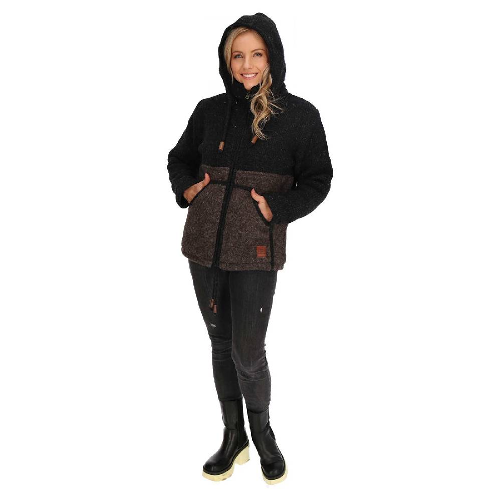 Kunst Und Magie Unisex Strickjacke Goa Wolle Bunte Patchwork Jacke Fleecefutter Hochkragen abnehmbarer Kapuze Räumungsverkauf