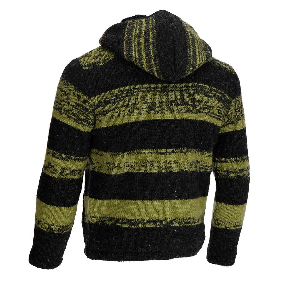 Kunst Und Magie Unisex Strickjacke Goa Wolle Bunte Patchwork Jacke Fleecefutter Hochkragen abnehmbarer Kapuze Tägliche Deals