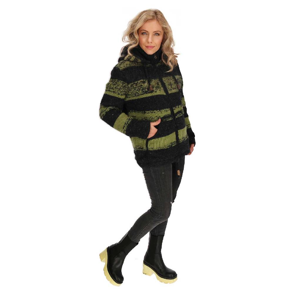 Kunst Und Magie Unisex Strickjacke Goa Wolle Bunte Patchwork Jacke Fleecefutter Hochkragen abnehmbarer Kapuze Tägliche Deals
