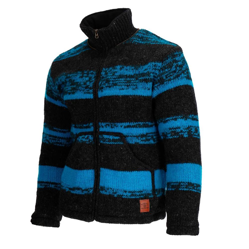 Kunst Und Magie Unisex Strickjacke Goa Wolle Bunte Jacke Fleecefutter Hochkragen abnehmbarer Kapuze Winterjacke Sonderangebote