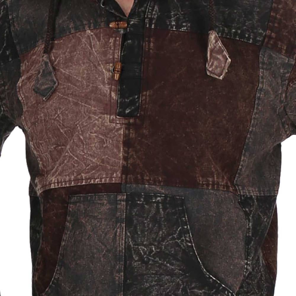 Kunst Und Magie Patchwork Baja Hoodie Herren alternativ Kapuzenpulli Nachhaltig Fair VIP-Rabatte