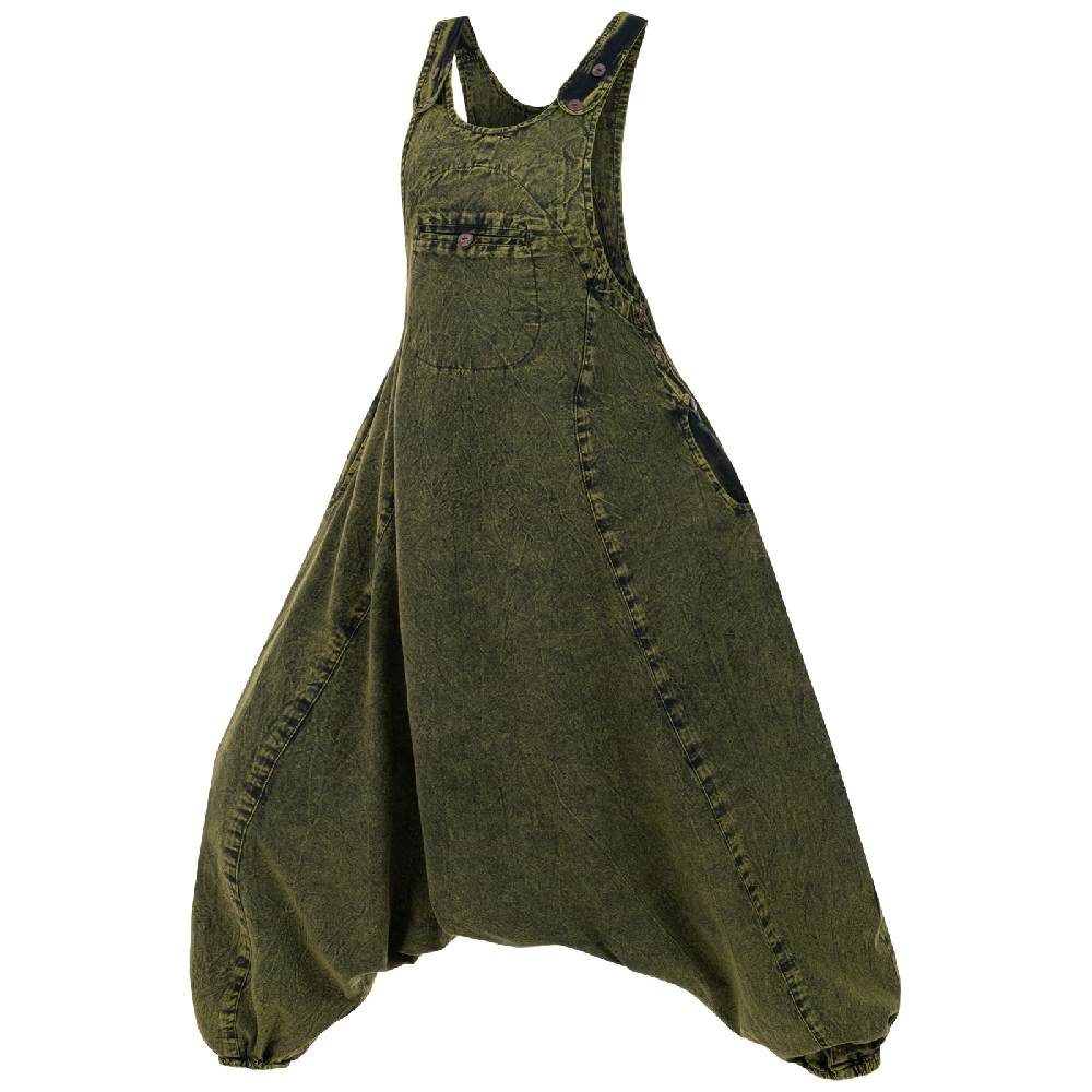 Kunst Und Magie Damen Latzhose Hippie Haremshose Goa Hose Boho 70er Jumpsuit Overall Stonewashed Catsuit Wochenangebot
